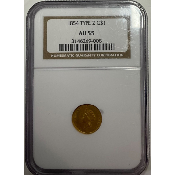 1854 Type2 G$1 NGC AU55