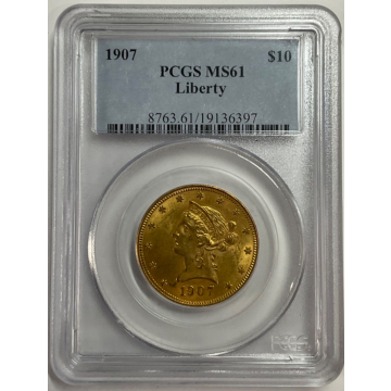 1907 $10 Liberty PCGS MS61
