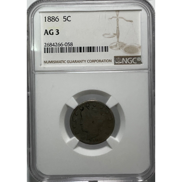 1886 Liberty Nickle NGC AG3