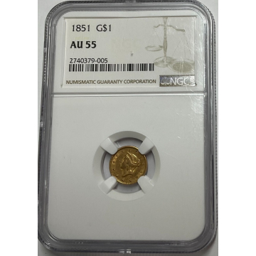 1851 G$1 NGC AU55