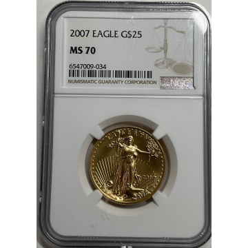 2007 $25 American Gold Eagle NGC MS70