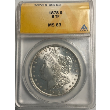 1878 8TF Morgan $1 ANACS MS63