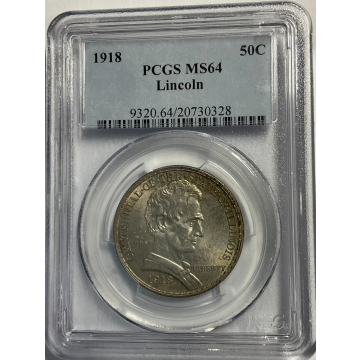 1918 Lincoln Commemorative 50c PCGS MS64