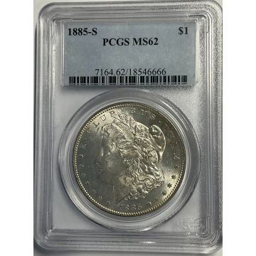 1885-S $1 Morgan Dollar PCGS MS62