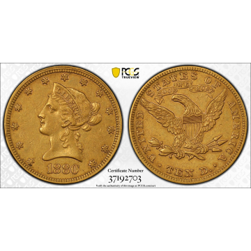 1880 $10 Liberty Head Eagle PCGS XF Detail Cleaned