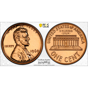 1960 1C Small/Large Date DDO FS-102 Sm/Lg Date Lincoln Cent (Modern) - Type 3 Memorial Reverse (Copper) PCGS PR68RD