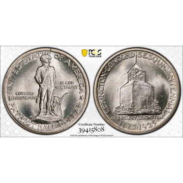 LEXINGTON 1925 50C Silver Commemorative PCGS MS66+