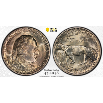 VERMONT 1927 50C Silver Commemorative PCGS MS66