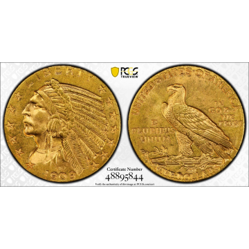 1909-D $5 Indian Head PCGS MS63