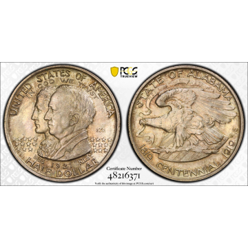 ALABAMA 2x2 1921 50C Silver Commemorative PCGS MS64