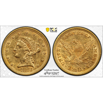 1873 Closed "3" $2.50 Liberty PCGS AU53