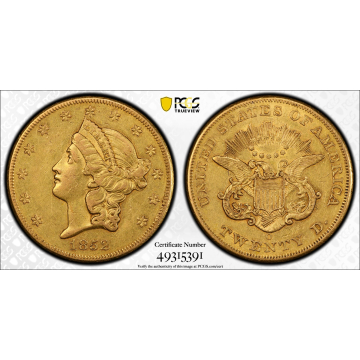 1852-O $20 Liberty PCGS AU50
