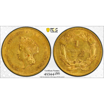 1855 G$1 PCGS AU53