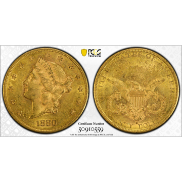 1880-S $20 Liberty Head Double Eagle PCGS AU DETAIL Damaged