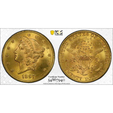 1897 $20 Liberty Head Double Eagle PCGS MS63