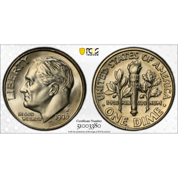 1996-W 10C Roosevelt Dime PCGS MS66FB