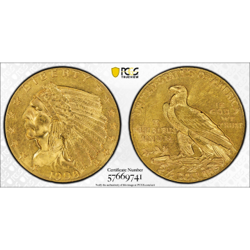 1908 $2.50 Indian Head PCGS MS64