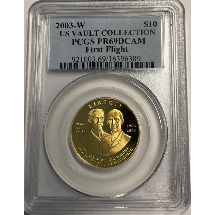2003-W $10 First Flight Modern Gold Commemorative PCGS PR69DCAM