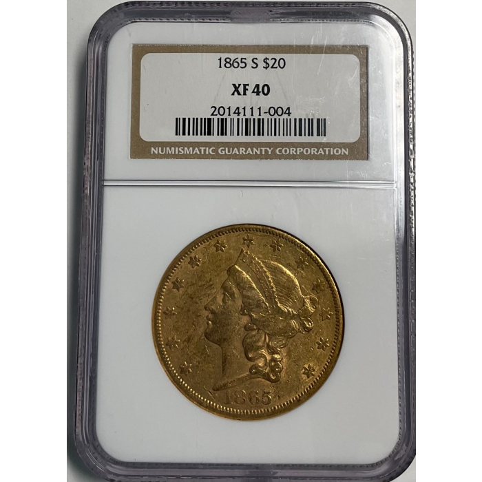 1865-S Liberty Double Eagle Type 1 $20 NGC XF40
