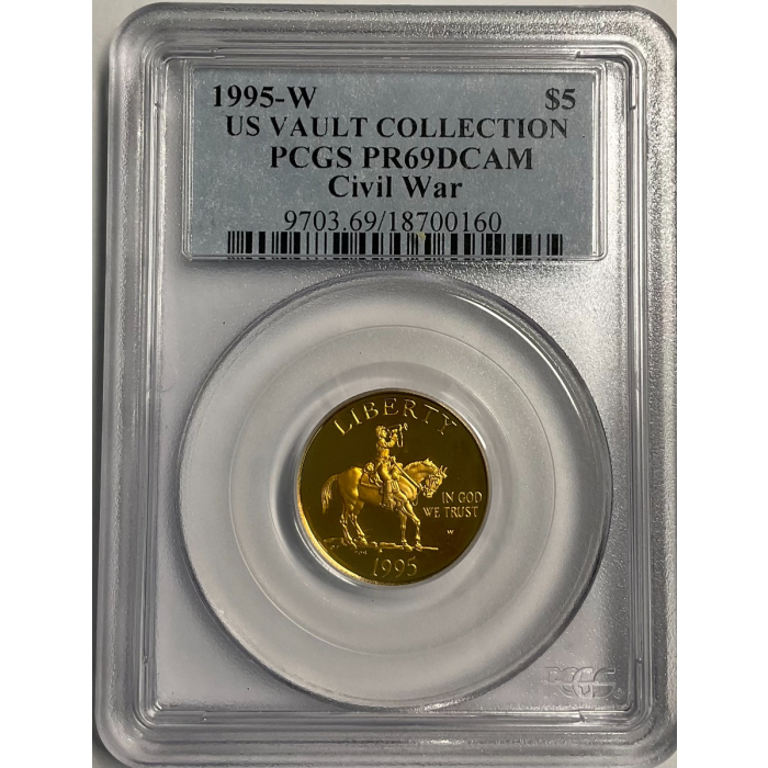 1995-W $5 Civil War Modern Gold Commemorative PCGS PR69DCAM