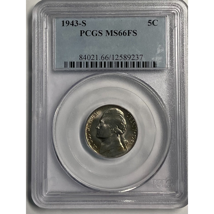 1943-S 5C Jefferson Nickel PCGS MS66FS