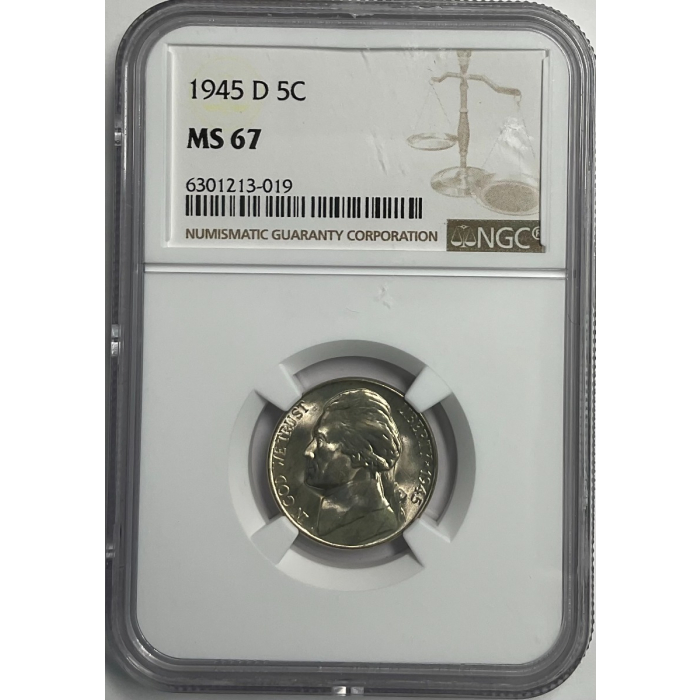 1945-D Jefferson Nickel 5C NGC MS67