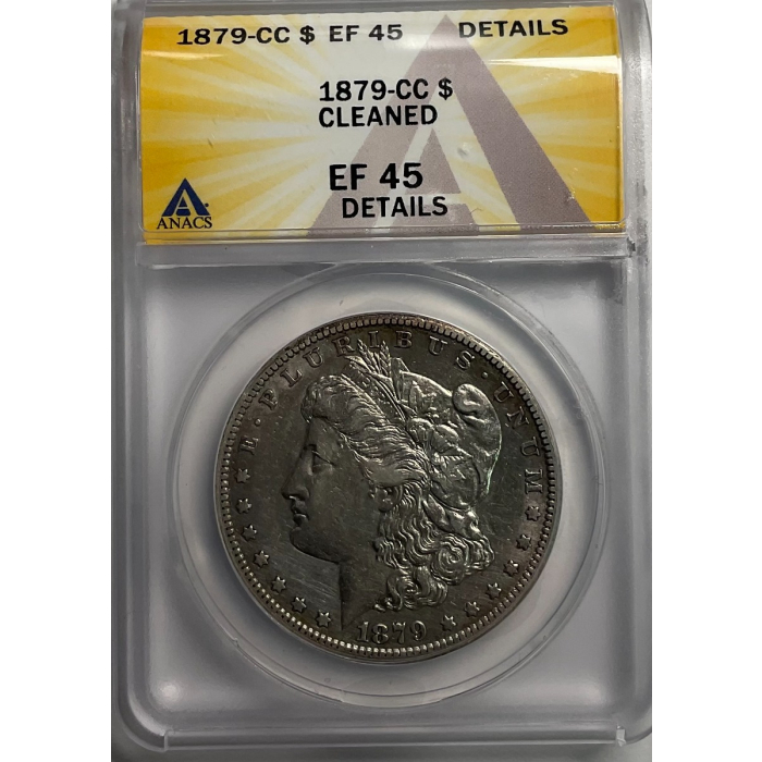 1879-CC $1 Morgan Dollar ANACS XF 45 DETAILS, CLEANED