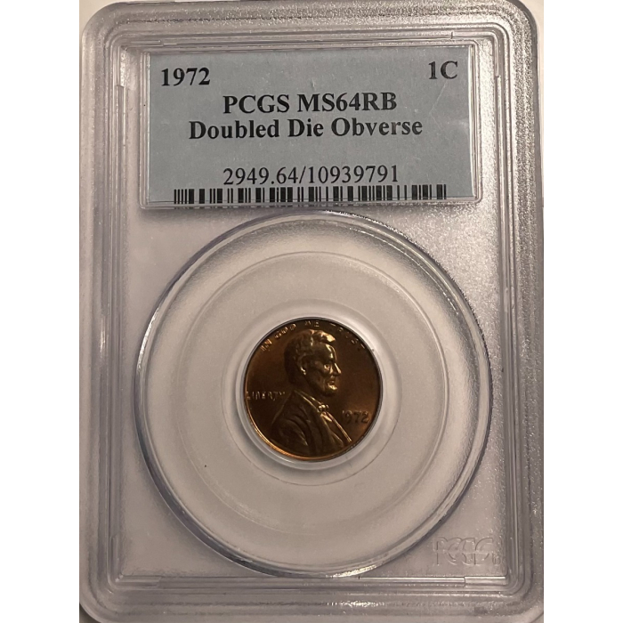 1972 1C Doubled Die Obverse Lincoln Cent (Modern) - Type 3 Memorial Reverse (Copper) PCGS MS64RB