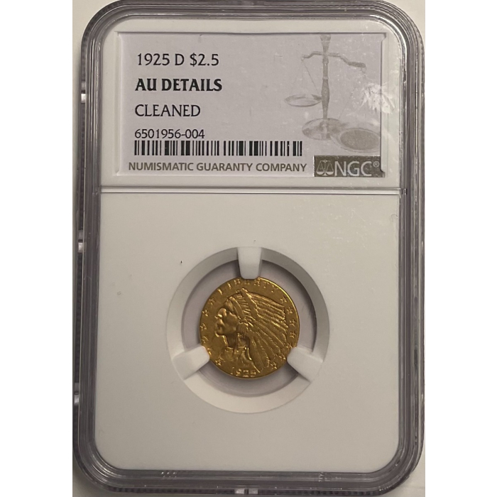 1925-D Indian $2.50 NGC AU Details