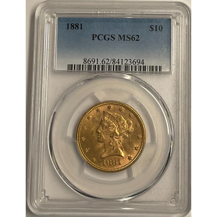 1881 $10 Liberty Head Eagle PCGS MS62