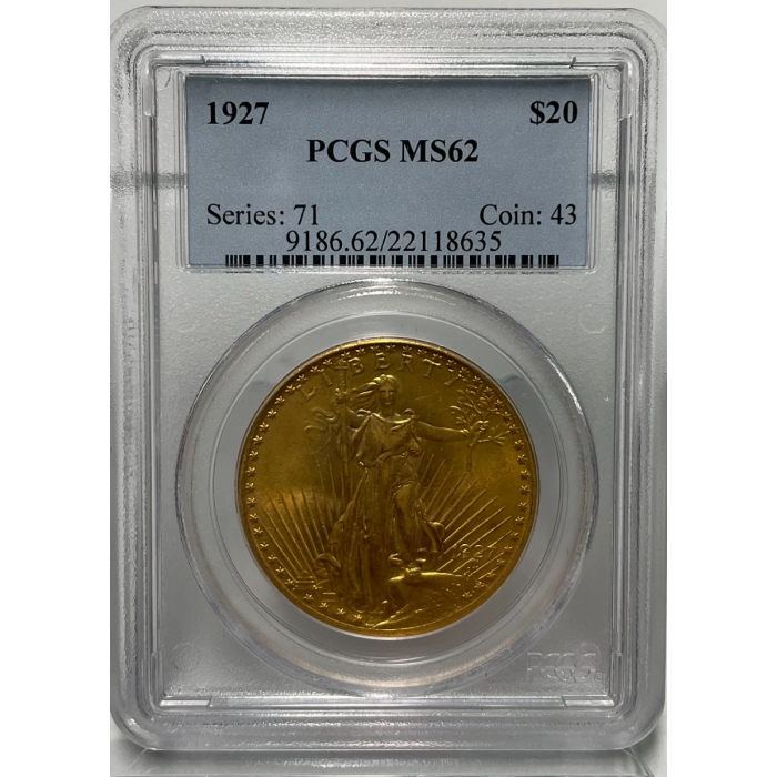 1927 $20 St. Gaudens PCGS MS62