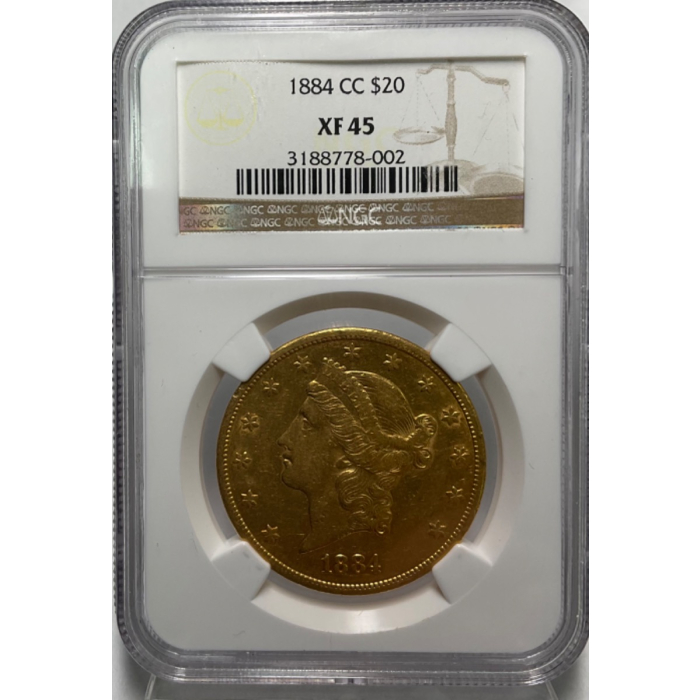 1884-CC $20 Liberty NGC XF45