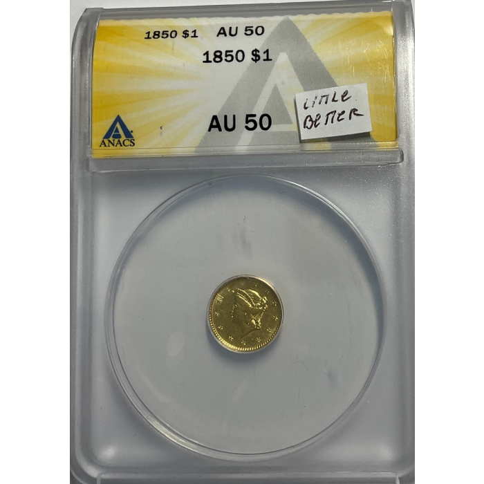 1850 G$1 ANACS AU50
