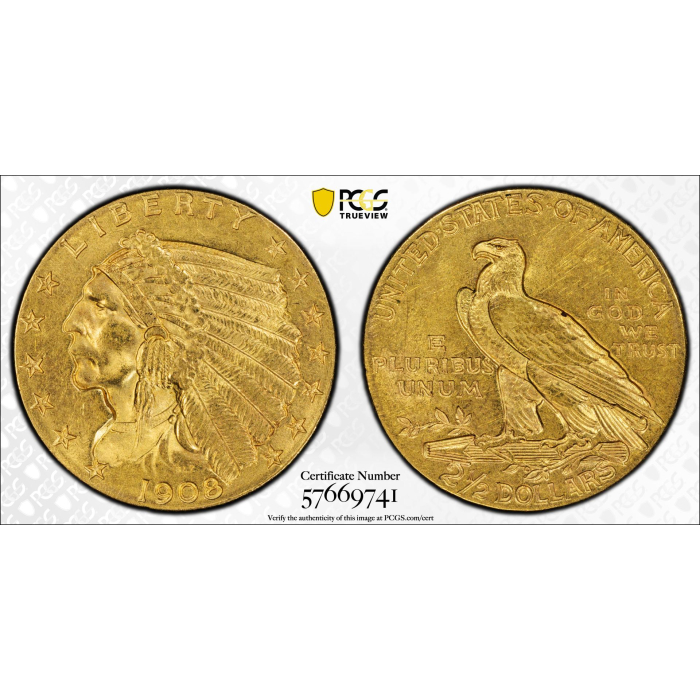 1908 $2.50 Indian Head PCGS MS64